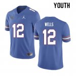 Youth Florida Gators #12 Rick Wells NCAA Nike Blue Authentic Stitched College Football Jersey NMM1862UW